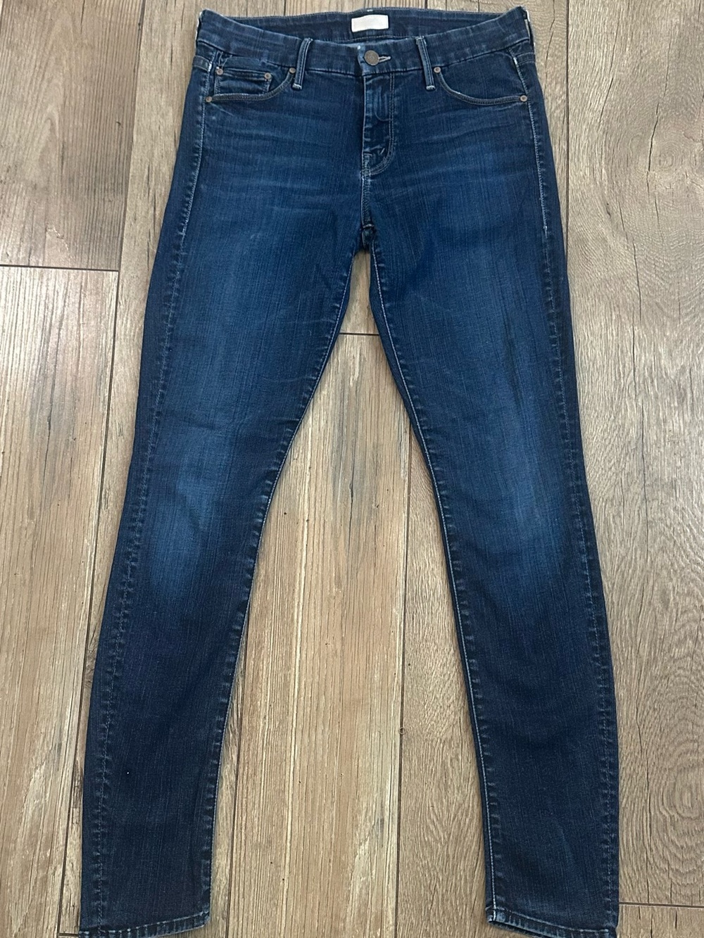 MOTHER “The Looker” Mid Waist Skinny “No Play” Dk Blue 27 Premium Like New Slim - Picture 3 of 8